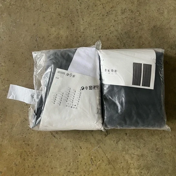 IKEA SANELA Velvet Curtains Room Darkening 55x98" 2 Panels Gray New! - Picture 5 of 8